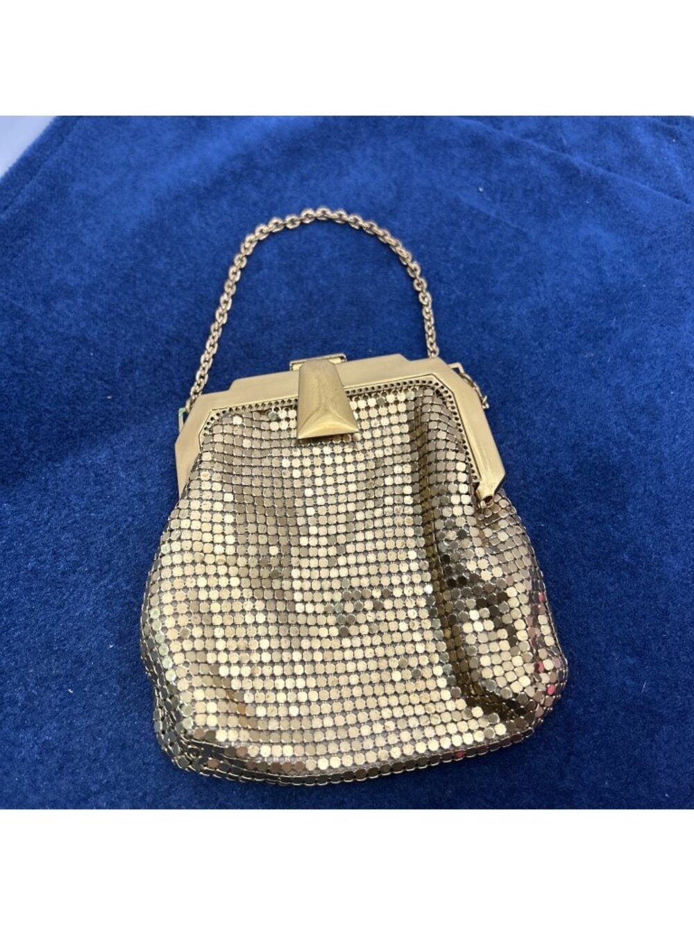 Vintage Whiting & Davis Gold Mesh Evening Bag Coin Purse Great Condition